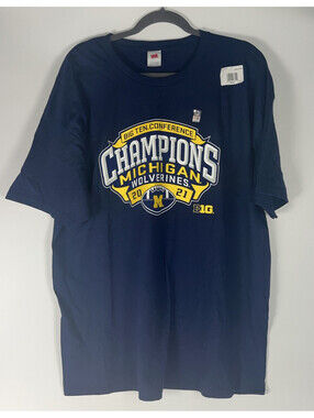 NWT Michigan 2021 B10 Conference Champions T-Shirt-Men's 2XL
